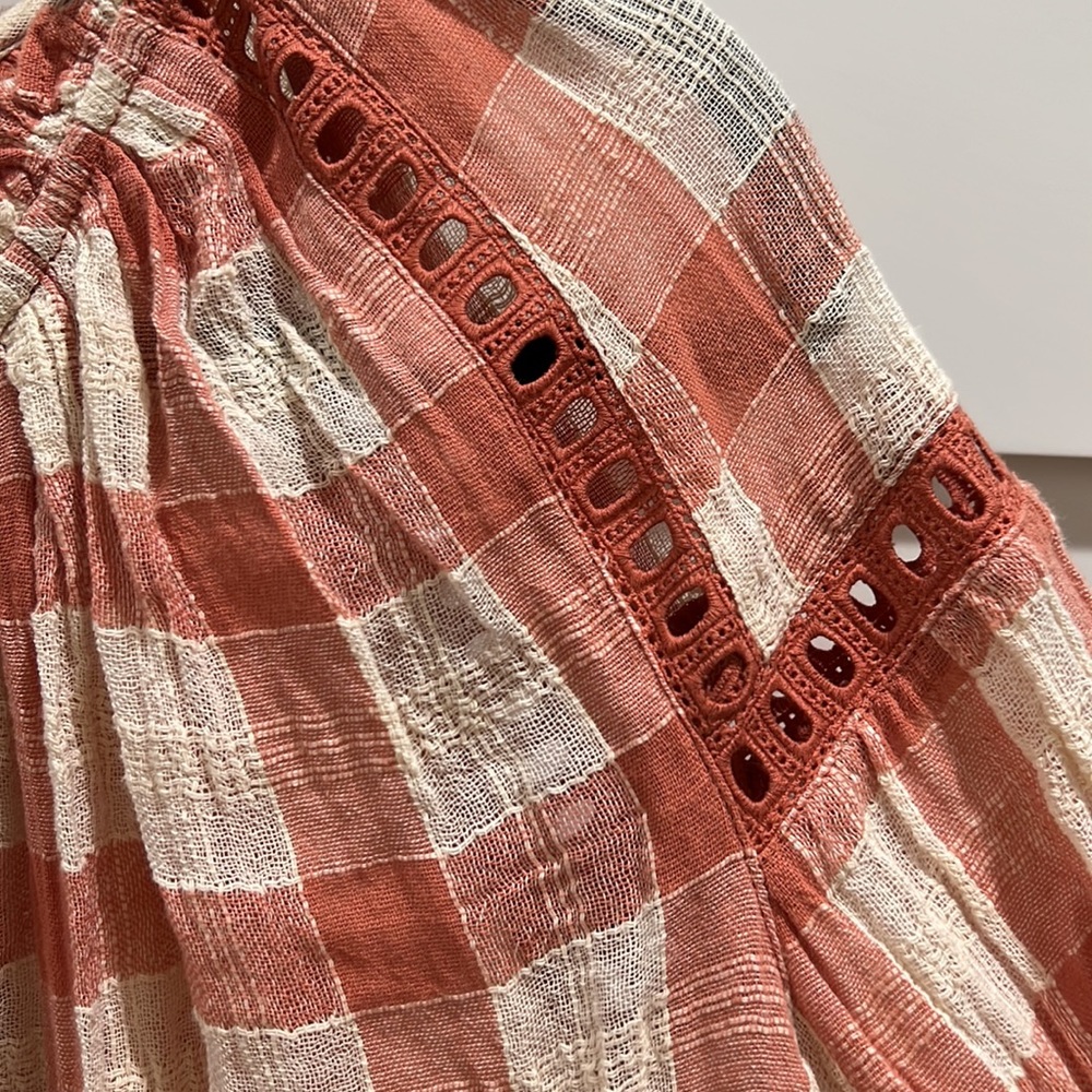 Free people plaid flowing blouse - Picture 5 of 8